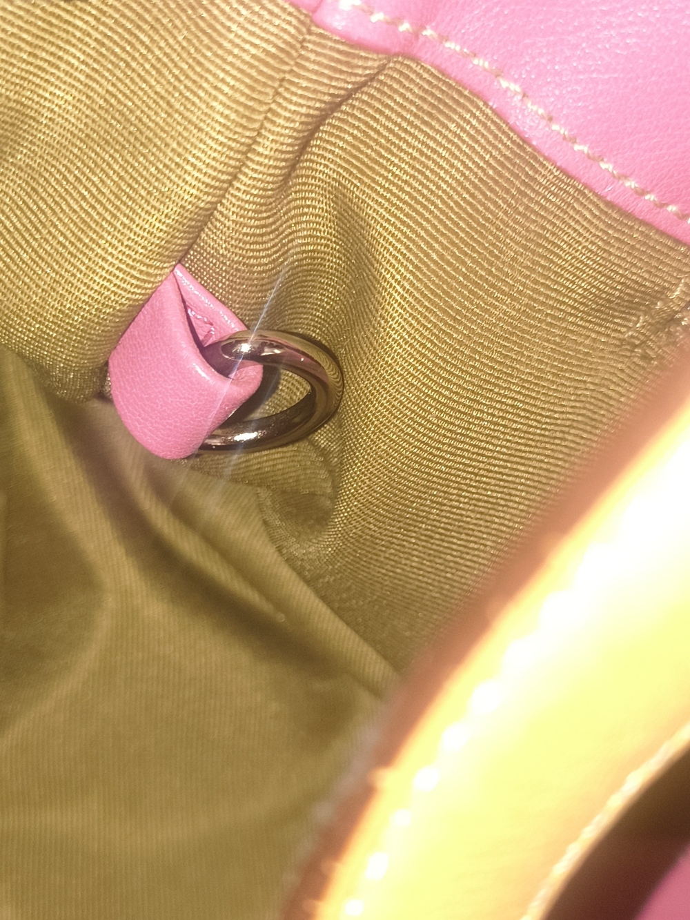 Coach Pink Suede Shoulder Bag with Tan Leather Trim - Picture 15 of 15